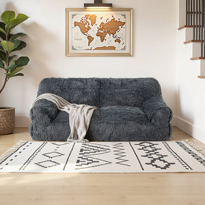 Pamapic 2-Seater Faux Fur Big Bean Bag Chair for Adult