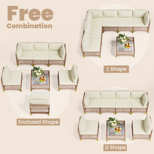 Axis 70.2" Boho Outdoor Sectional Set, 7-Piece