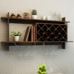 3-in-1 Dining Set: Windsor Chairs  Industrial Sideboard & Wall-Mount Wine Rack Combo