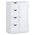 3-in-1 Bath & Storage Combo: Tall Cabinet  Shower Bench & Buffet Sideboard