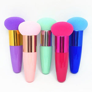 Professional Women Beauty Sponge Mushroom Head Powder Puff With Handle Smooth Shaped Make Up Colorful Sylish Design