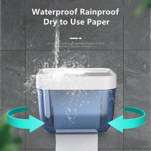 Punch-free Toilet Paper Holder Box Waterproof Storage Toilet Paper Storage Rack Paper Towel Kitchen Bathroom Storage Box Waterproof Toilet Paper Holder Wall Mounted Punch Free Paper Dispenser Transparent Storage Box Bathroom Kitchen Supply