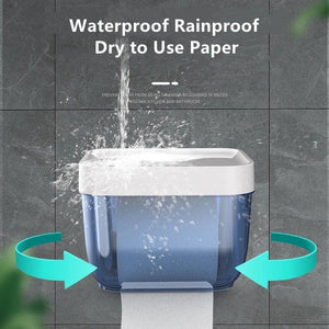 Punch-free Toilet Paper Holder Box Waterproof Storage Toilet Paper Storage Rack Paper Towel Kitchen Bathroom Storage Box Waterproof Toilet Paper Holder Wall Mounted Punch Free Paper Dispenser Transparent Storage Box Bathroom Kitchen Supply
