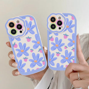 Purple Flower Phone Case For iPhone 11 Case iPhone 13 14 Pro Max iPhone 12 Phone Case iPhone11 iPhone14 Soft Back Cover Cute Pattern Soft iPhone Fashion Comfortable Grip Design & Aesthetic Floral Pattern iphone Case