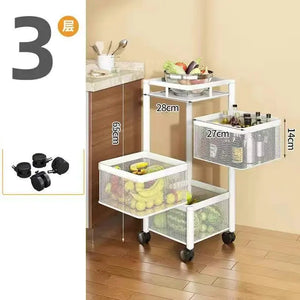 Stackable Metal Rotating Basket Rack with Wheels