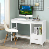 47.5 Inch Modern Home Computer Desk with 2 Storage Drawers-White