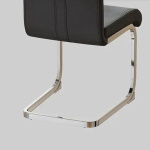 Modern Dining Chairs,PU Faux Leather High Back Upholstered Side Chair With C-shaped Tube Plating Metal Legs For Dining Room Kitchen Vanity Patio Club Guest Office Chair Set Of 2