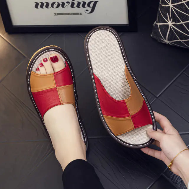 Luxury Genuine Leather Sheepskin Women's Slippers