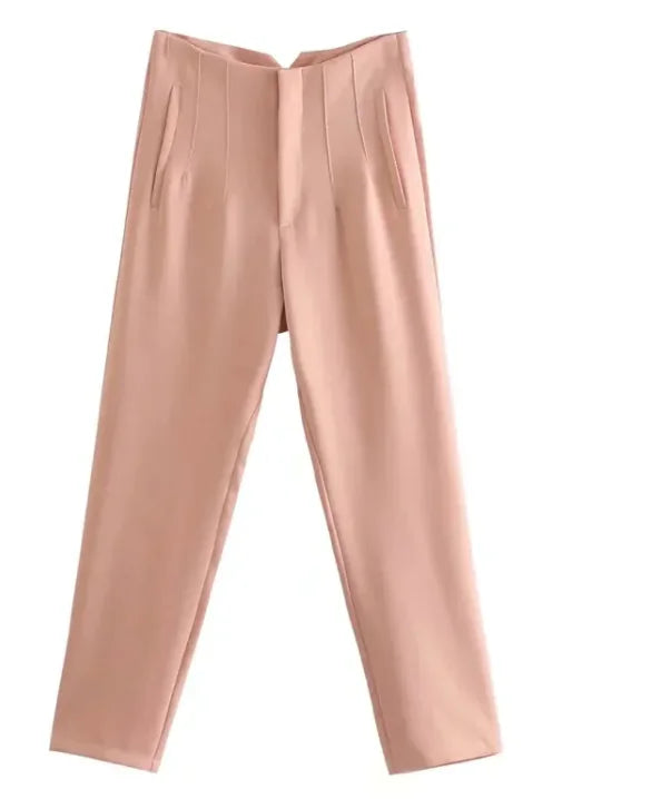 Elegant High Waist Pencil Trousers for Women