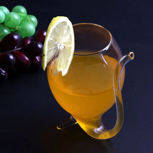 Creative Transparent Glass Vampire Wine Cup with Straw