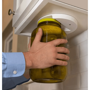 Quick Unique Design V-Shape Multi-function Lid Jar Opener Under Cabinet Professional Cans Fits Any Sizes Useful Kitchen Gadget