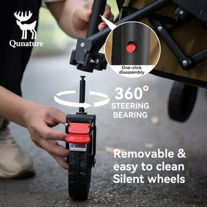 220lbs Foldable Utility Wagon with 360° Swivel Wheels