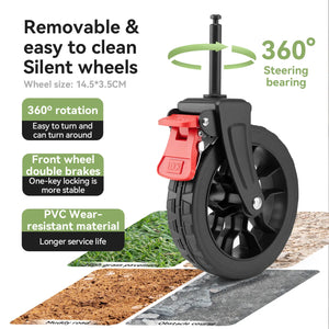 220lbs Foldable Utility Wagon with 360° Swivel Wheels