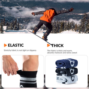 Kids Wool Blend Ski Socks, Cold Weather Knee-high Warm Socks for Winter