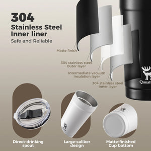 Stainless Steel Coffee Cup with Eco-Friendly Design, 6-Hour Thermal Performance for Hot & Cold Drinks