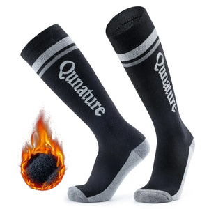 Thermal Wool Blend Ski Socks, Cold Weather Knee-high Warm Socks for Winter