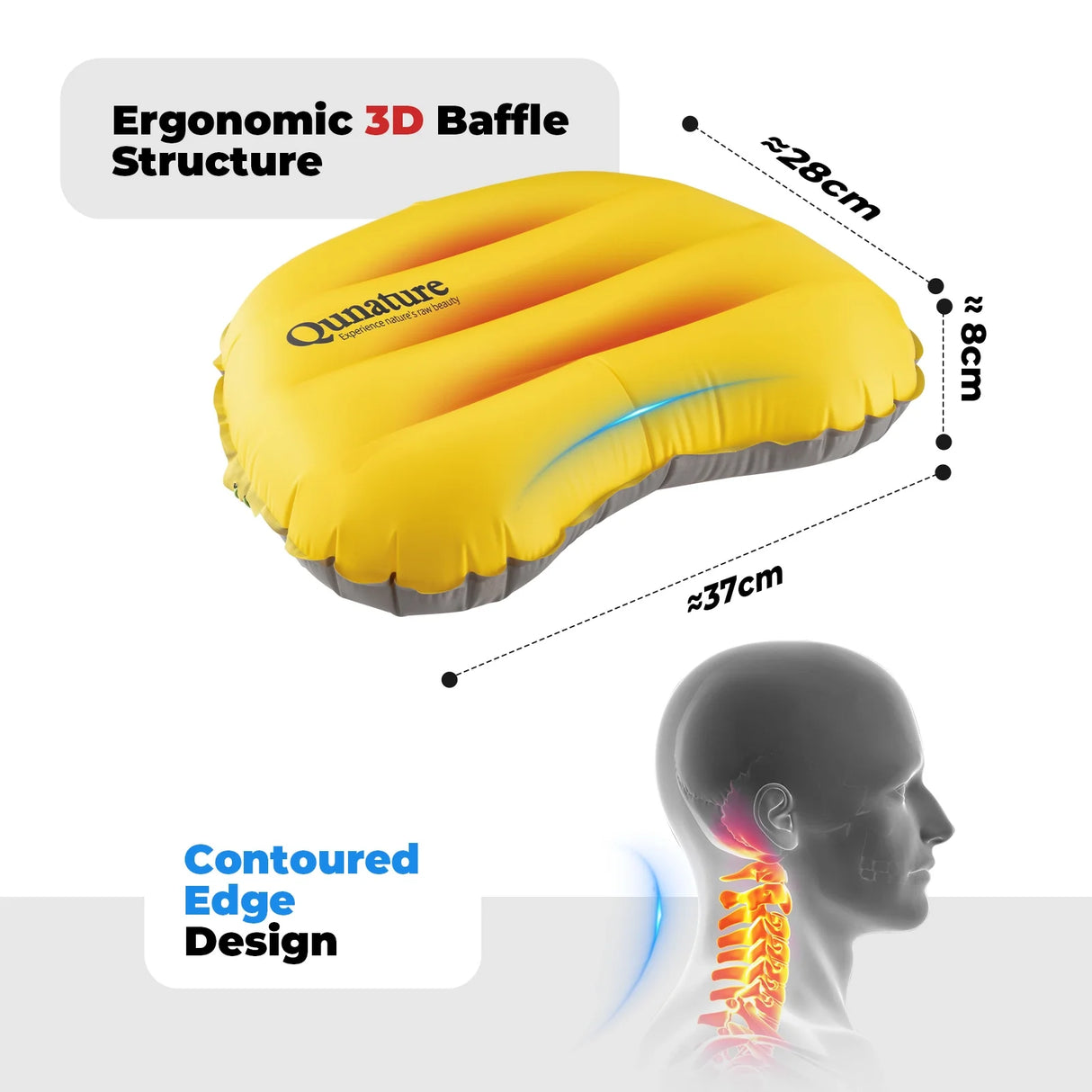 Ultralight Inflatable Camping Pillow for Neck Lumbar Support & Hiking Sleeping