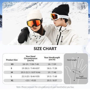 Windproof Waterproof Thermal Ski Gloves Double-Layer Insulation Touchscreen
