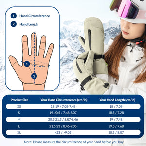 Windproof Full-Palm Ski Gloves with Touchscreen Grip