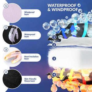 Waterproof Insulated Split-Finger Ski Gloves with Touchscreen Design