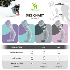 Wool Ski Socks Winter Warmth Shock Absorption for Skiing Comfort