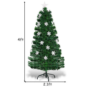 LED Optic Artificial Christmas Tree with Snowflakes-4 Feet