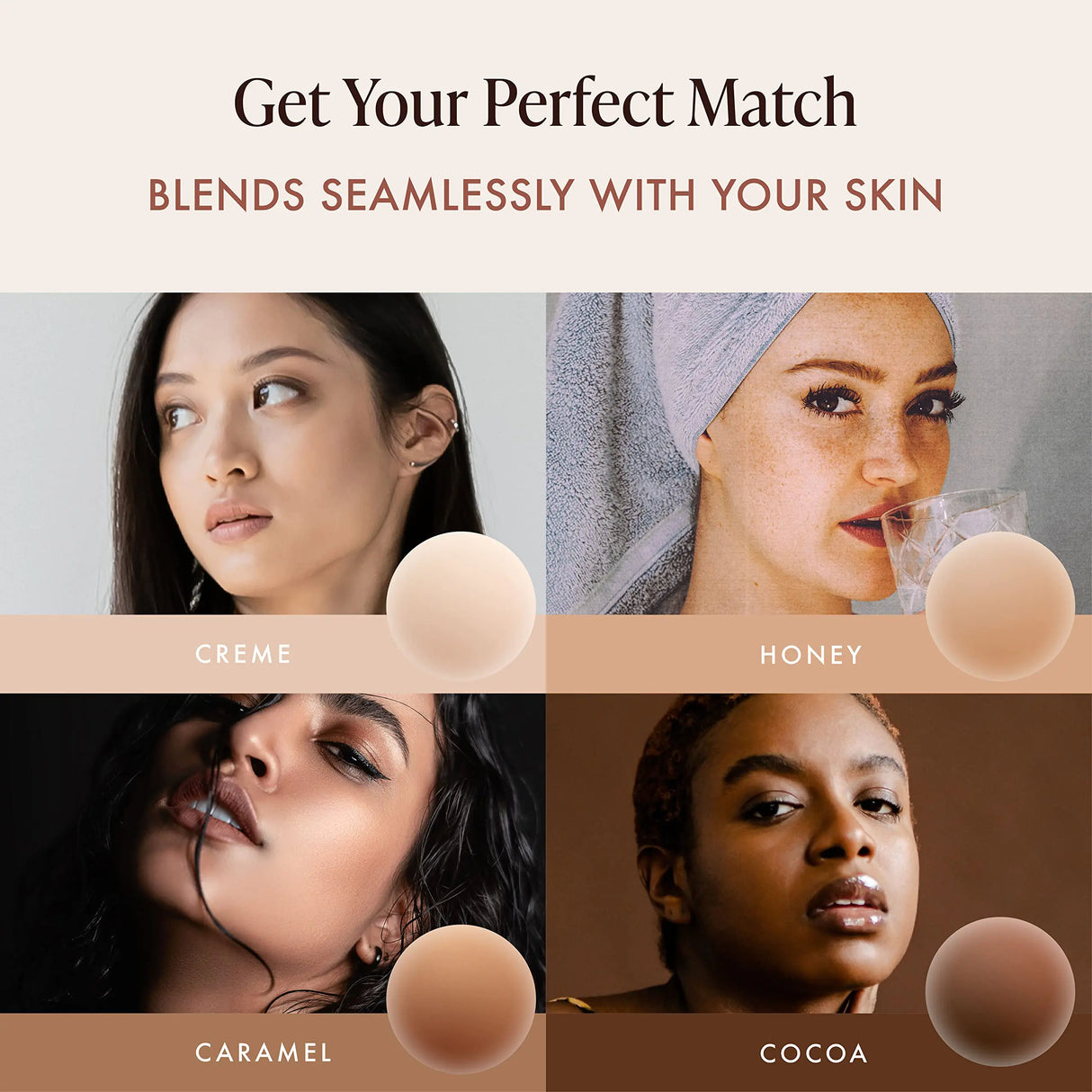 Reusable Silicone Nipple Covers - Waterproof, Nude, 4 Shades - Sticky Breast Stickers for Strapless Dress Crème Medium (Fits C-DD)