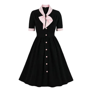 Elegant 1950s Embroidered Mesh Retro Party Dress