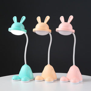 Rabbit LED Table Lamp Kids Desk Bunny Night Lights Studying Bedroom Decor Baby Bed Restaurant Living Room Cute Gift USB Charging Cute Study Lamps for Bedroom Décor