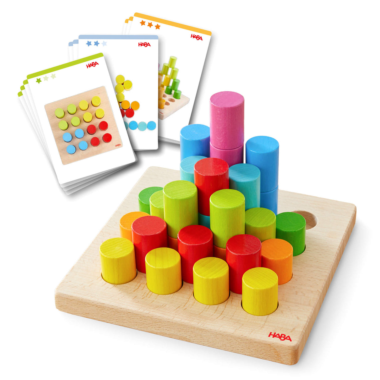 Rainbow Risers Wooden Stacking Game