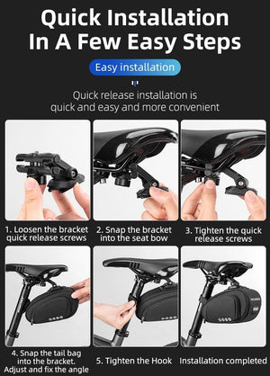 Rainproof Bicycle Bag Shock Proof Bike Bag For Reflective Large Capacity Seat Bike Bag Accessories Bag Seat Bag Bike Bag Under Seat Bicycle Bag Cycling Accessories Storage Pouch Bike For Mountain Road Bike