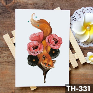 Realistic 3D Wolf Moon Temporary Tattoo Sticker Waterproof Stylish Body New Luxury Animal Tattoo For Men Women