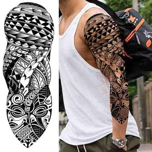 Realistic Full Arm Temporary Tattoos Sleeve Fake Tatoos Warrior Lion Tiger Flower Waterproof Tattoo Stickers For Womens Mens