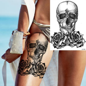 Realistic Lion Temporary Tattoo Black Warrior Sticker Waterproof Luxury Tattoo For Men Women