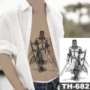 Realistic Temporary Lion Wolf Sticker Tattoo Waterproof  Elegant Body Arm Warrior Tattoo For Mens