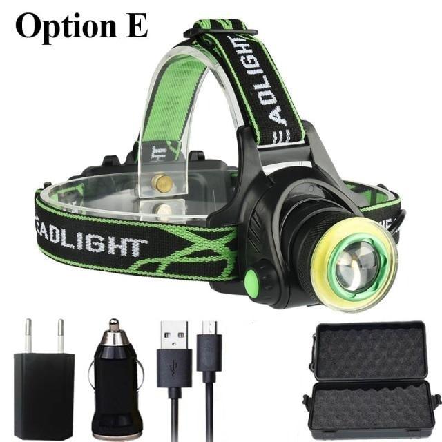 Rechargeable Adjustable 10000LM Led Headlamp Micro USB Charger Flashlight Head Lamp Portable Light Torch Flashlight For Night Work Camping Hiking  Walking