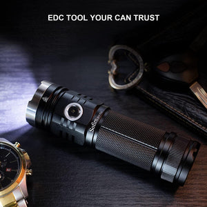 Rechargeable Adjustable  Flashlight High Lumen Powerful Waterproof Portable Cree USB LED Super Bright Flashlight Pocket Size Torch Light For Camping Hiking Riding