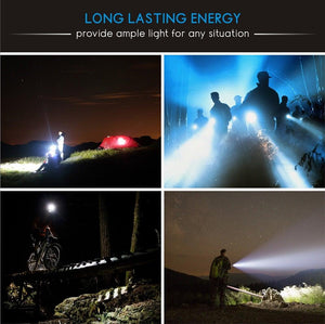 Rechargeable Adjustable  Flashlight High Lumen Powerful Waterproof Portable Cree USB LED Super Bright Flashlight Pocket Size Torch Light For Camping Hiking Riding