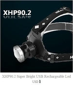 Rechargeable Adjustable Headlamp, Zoom/Waterproof LED White Yellow Color High Lumen Headlamp Flashlight Torch Power Bank For Adult Outdoor Camping Fishing Adventures