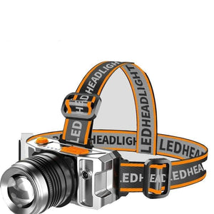 Rechargeable Adjustable LED Headlight Strong Light Zoomable Long-distance Waterproof Super Bright Head-mounted Led Headlamp For Hiking Night Fishing Outdoor Miner's Lamp