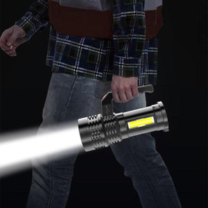 Rechargeable Handheld Flashlights Waterproof  3 Switch Mode Powerful High Lumens Spotlight Fashlight High Power Portable LED Waterproof Outdoor Long Lasting Spot Light Flashlight For Home & Outdoor Use