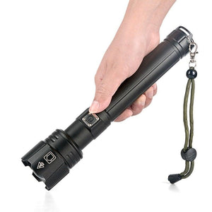 Rechargeable LED Flashlight High Lumen USB Ultra Bright Adjustable Powerful Zoomable Flashlight Water Resistant For  Daily Household and Outdoor Camping Hiking Riding Running