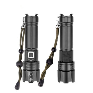 Rechargeable LED Flashlight High Lumen USB Ultra Bright Adjustable Powerful Zoomable Flashlight Water Resistant For  Daily Household and Outdoor Camping Hiking Riding Running