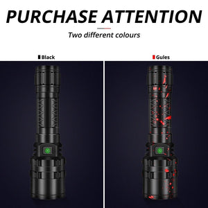 Rechargeable  LED Tactical Flashlights Waterproof Powerful High Lumen Super  Bright Power LED Aluminum Flashlight For Hiking Outdoor Camping Fishing Jogging Running HouseholdPowerful Light