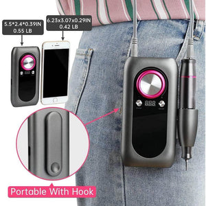 Rechargeable Nail Drill Kit with 2000mAh Phone Power Bank