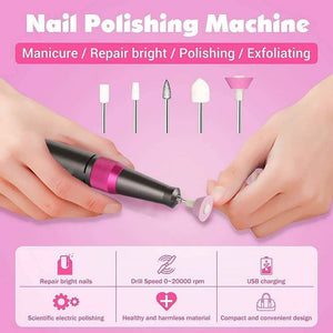 Rechargeable Nail Drill Kit with 2000mAh Phone Power Bank