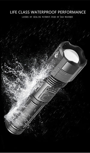 Rechargeable Tactical Flashlight USB LED High Quality Zoomable Torchlight High Lumen Super Bright Flashlight Waterproof Flashlight For Outdoor  Best Camping Hiking Riding Flashlight