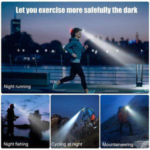 Rechargeable Ultra-bright High Lumen LED Headlamp Hands-Free USB Zoomable Headlight Waterproof  Super Bright Head Lights For Fishing Camping Hiking Riding JoggingTorch Flashlight