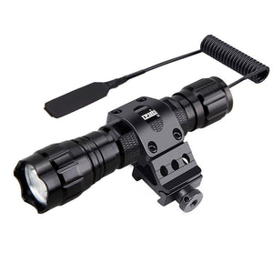 Rechargeable USB Charger High Lumen LED  Light Tactical Flashlight With Rail Mount Led Light White Tactical  Flashlight Pressure Switch For Long Distance Night Hunting