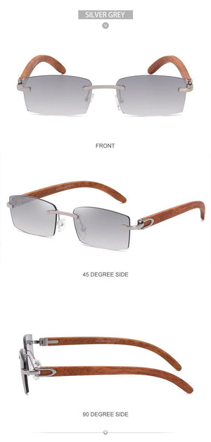 Rectangle Sunglasses for Men/Women Small Rimless Square Shade Eyewear  Sunglasses For Men Super Clear Rimless Sunglasses  Classic Driving Square Sunglasses
